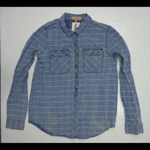 Free Heart Plaid Denim Long-Sleeves